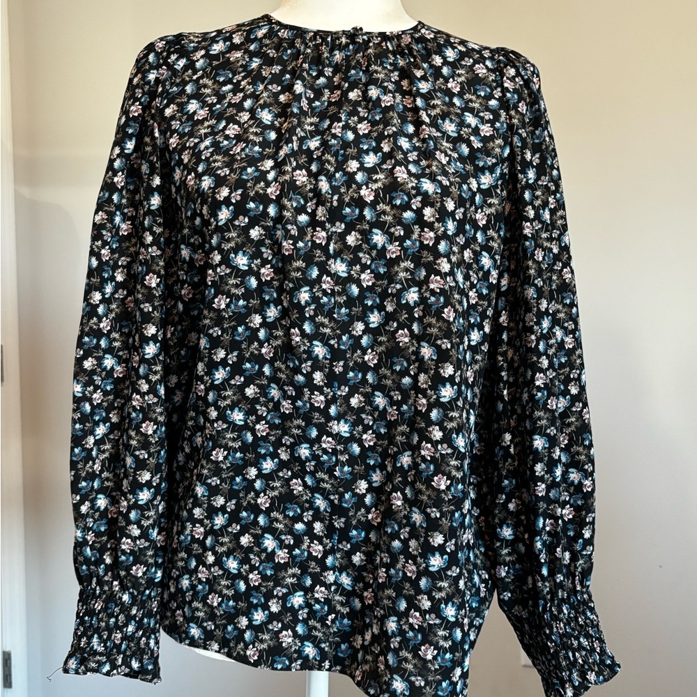 Rebecca Taylor Black Floral Blouse